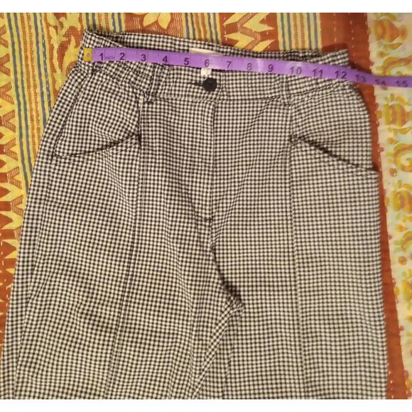 SILENCE + NOISE High Rise Gingham Plaid Tapered Pants in Black & White WOMEN'S 2 - Picture 6 of 6